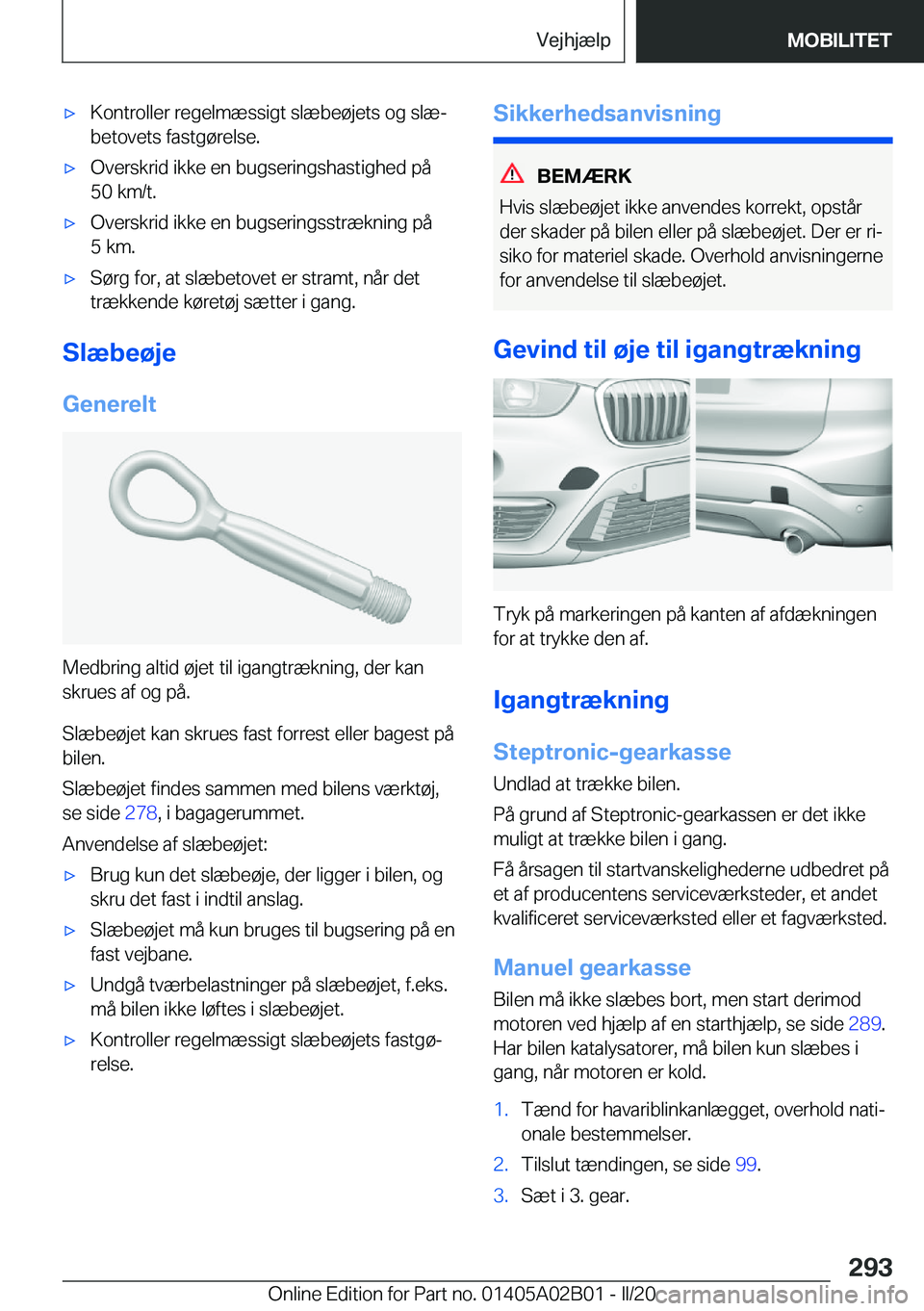 BMW X1 2020  InstruktionsbØger (in Danish) 'x�K�o�n�t�r�o�l�l�e�r��r�e�g�e�l�m�æ�s�s�i�g�t��s�l�æ�b�e�
