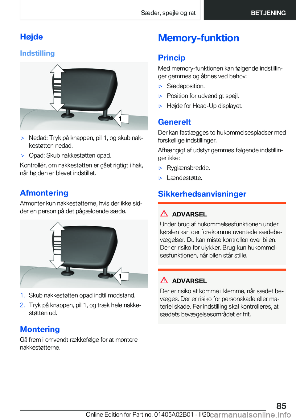 BMW X1 2020  InstruktionsbØger (in Danish) �H�