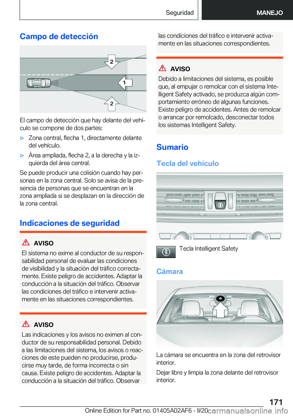BMW X1 2020  Manuales de Empleo (in Spanish) �C�a�m�p�o��d�e��d�e�t�e�c�c�i�