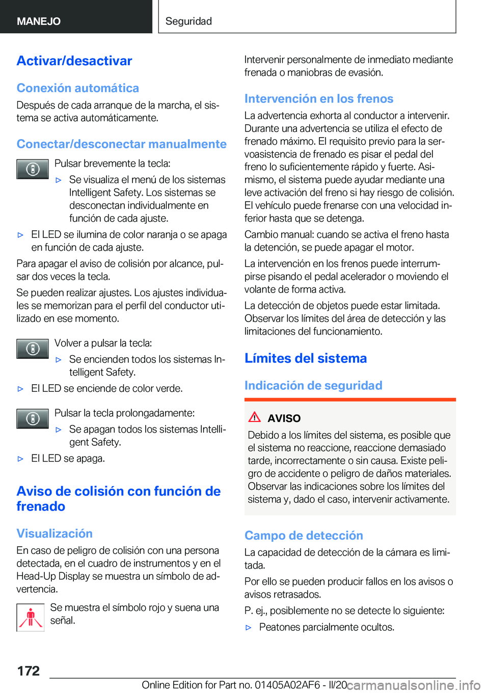 BMW X1 2020  Manuales de Empleo (in Spanish) �A�c�t�i�v�a�r�/�d�e�s�a�c�t�i�v�a�r�C�o�n�e�x�i�