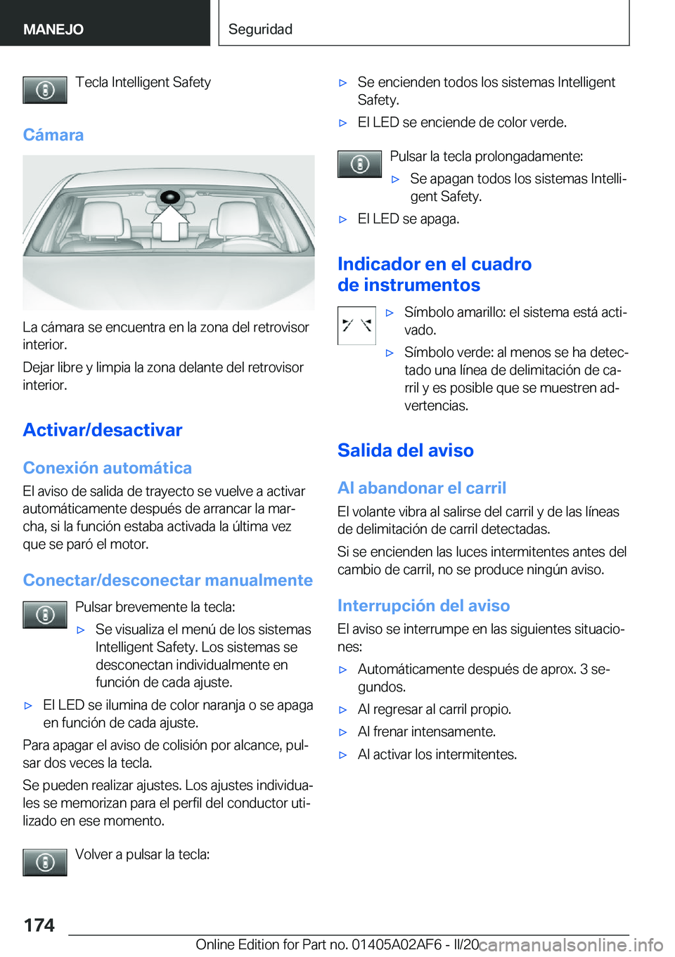 BMW X1 2020  Manuales de Empleo (in Spanish) �T�e�c�l�a��I�n�t�e�l�l�i�g�e�n�t��S�a�f�e�t�y
�C�