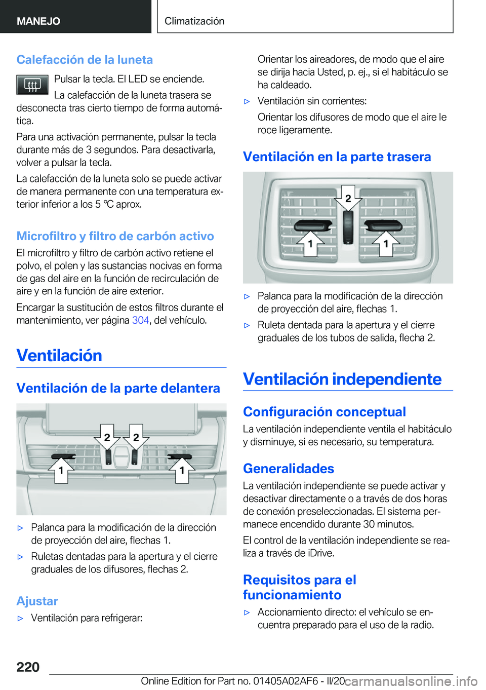 BMW X1 2020  Manuales de Empleo (in Spanish) �C�a�l�e�f�a�c�c�i�