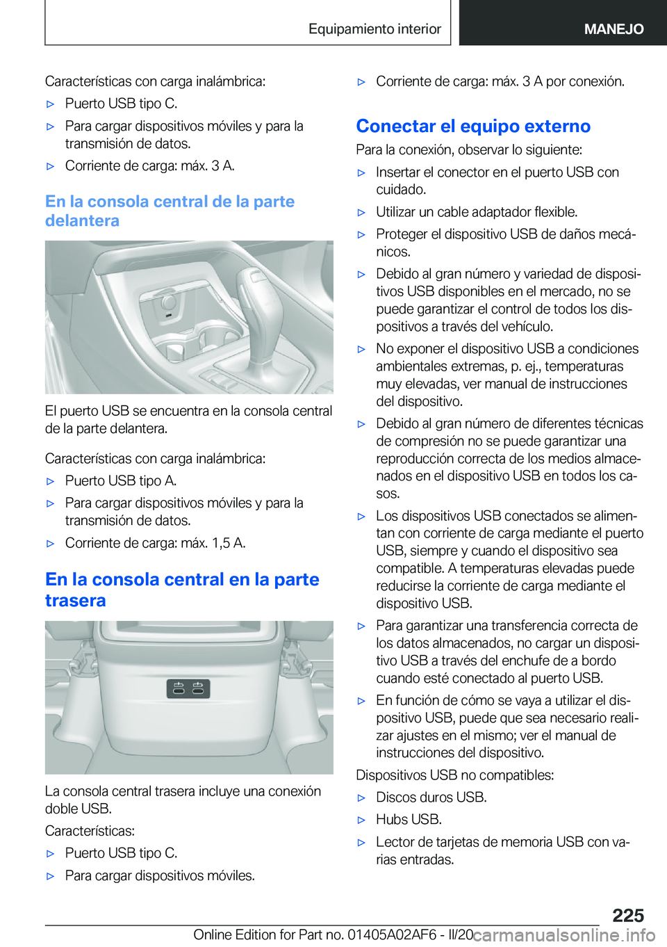 BMW X1 2020  Manuales de Empleo (in Spanish) �C�a�r�a�c�t�e�r�
