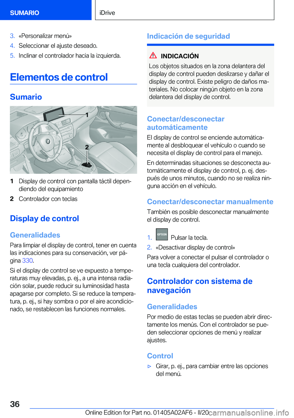 BMW X1 2020  Manuales de Empleo (in Spanish) �3�.�«�P�e�r�s�o�n�a�l�i�z�a�r��m�e�n�