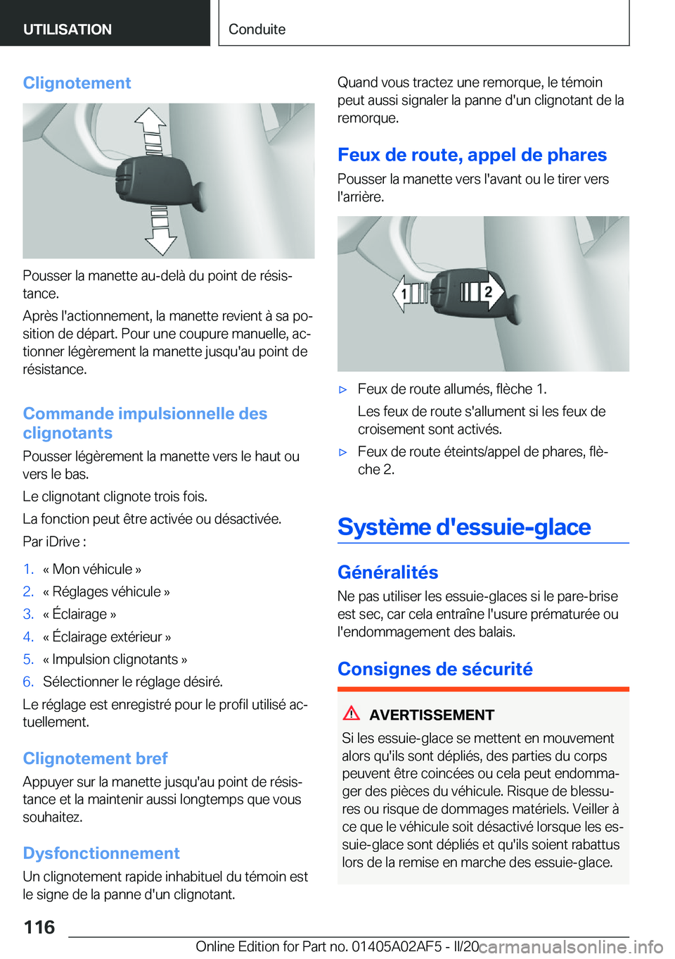 BMW X1 2020  Notices Demploi (in French) �C�l�i�g�n�o�t�e�m�e�n�t
�P�o�u�s�s�e�r��l�a��m�a�n�e�t�t�e��a�u�-�d�e�l�