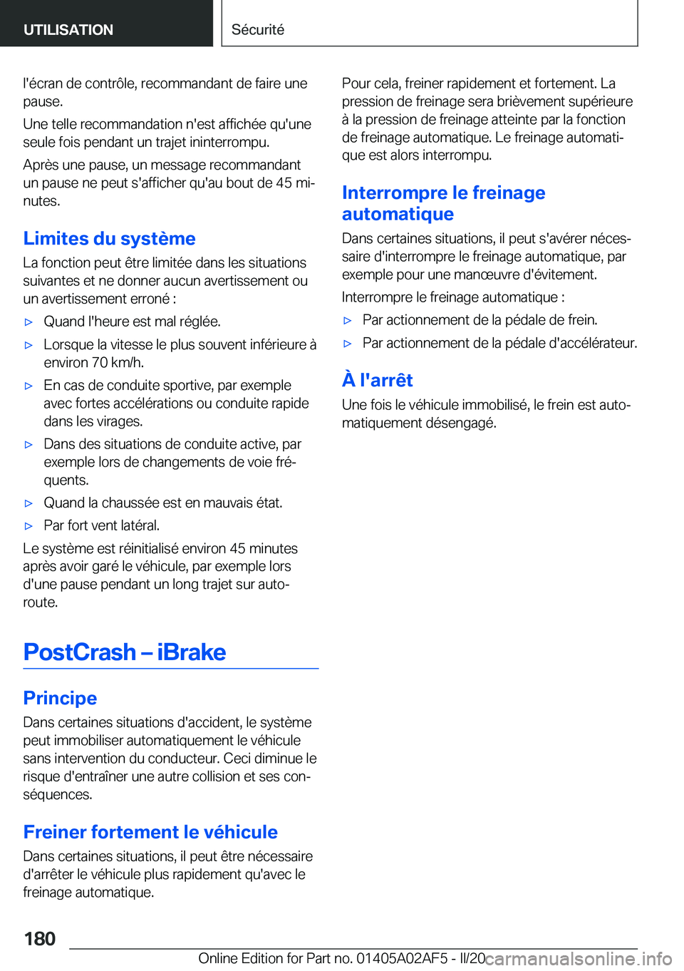 BMW X1 2020  Notices Demploi (in French) �l�'�é�c�r�a�n��d�e��c�o�n�t�r�