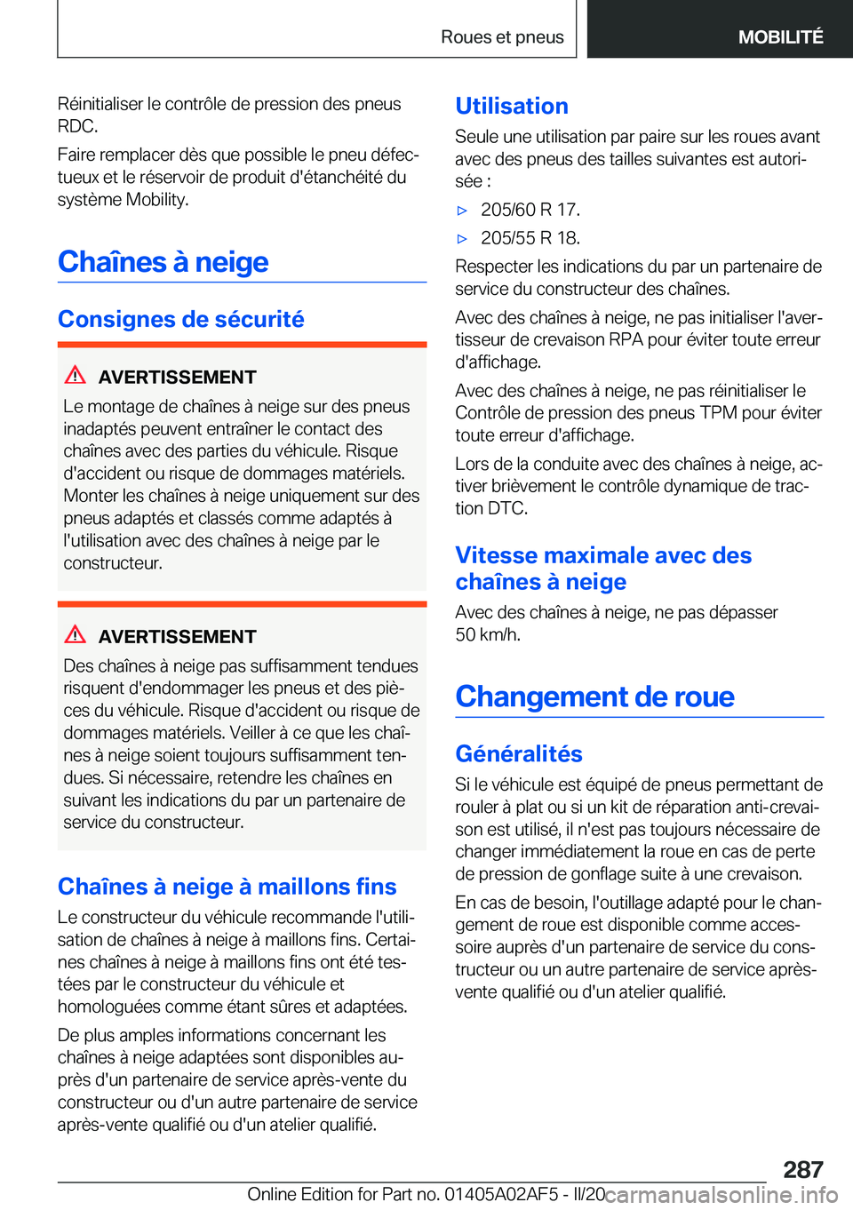 BMW X1 2020  Notices Demploi (in French) �R�é�i�n�i�t�i�a�l�i�s�e�r��l�e��c�o�n�t�r�