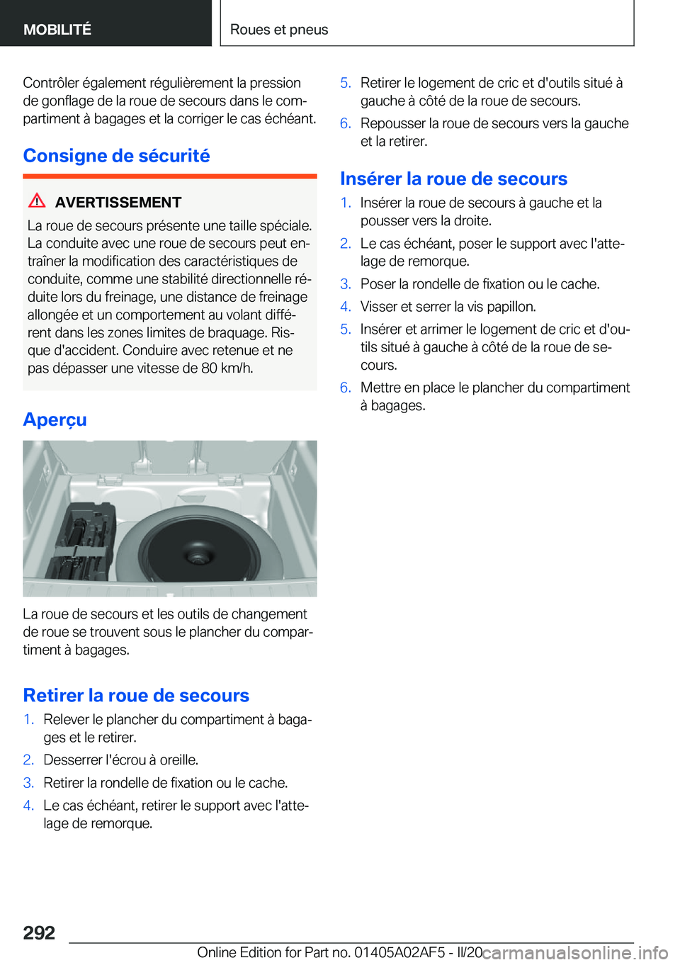 BMW X1 2020  Notices Demploi (in French) �C�o�n�t�r�