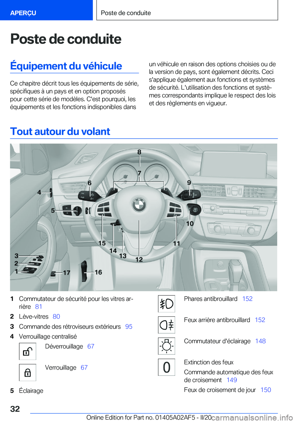 BMW X1 2020  Notices Demploi (in French) �P�o�s�t�e��d�e��c�o�n�d�u�i�t�e�É�q�u�i�p�e�m�e�n�t��d�u��v�é�h�i�c�u�l�e
�C�e��c�h�a�p�i�t�r�e��d�é�c�r�i�t��t�o�u�s��l�e�s��é�q�u�i�p�e�m�e�n�t�s��d�e��s�é�r�i�e�,�s�p�é�c�i�f�i�q�