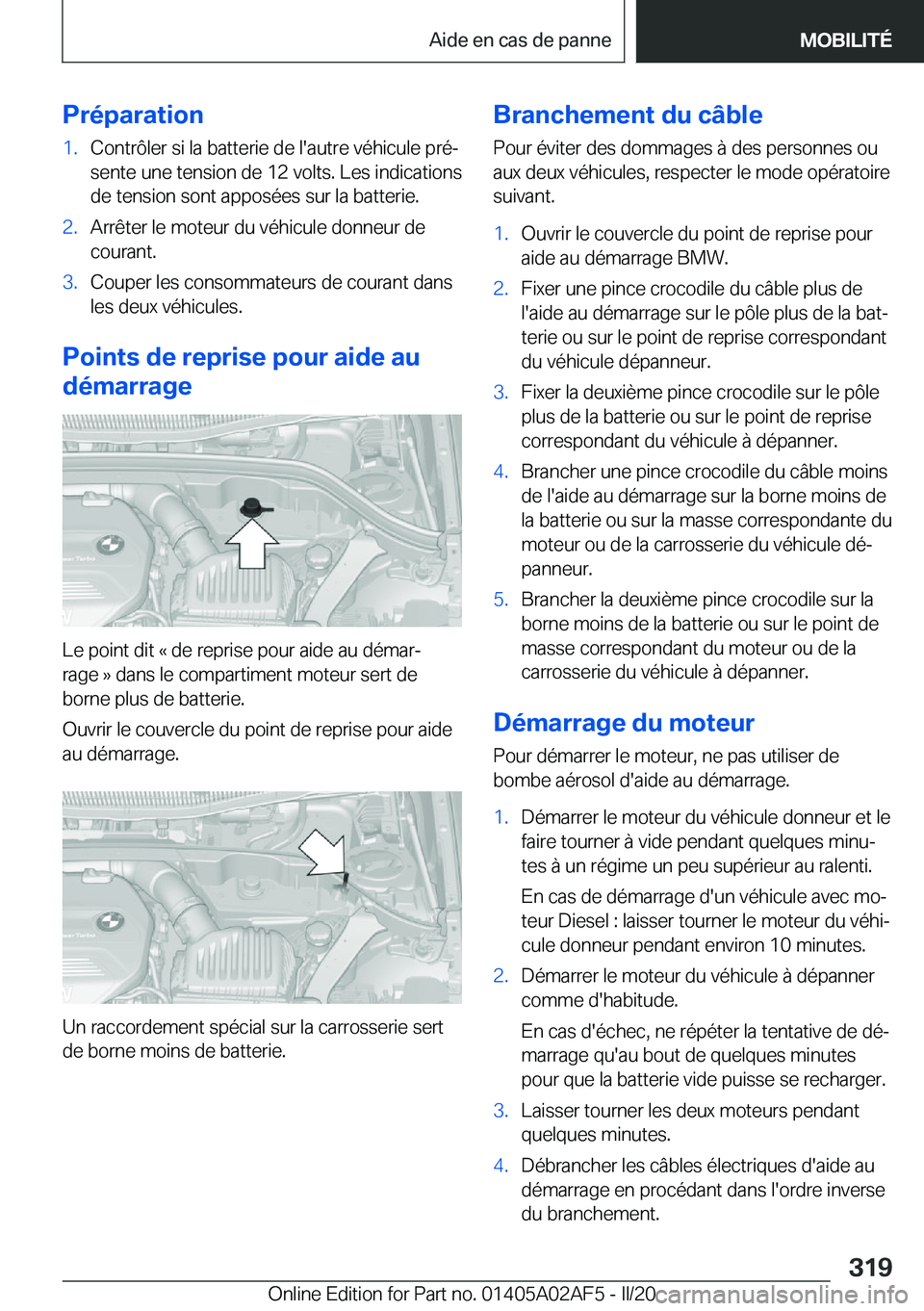 BMW X1 2020  Notices Demploi (in French) �P�r�é�p�a�r�a�t�i�o�n�1�.�C�o�n�t�r�