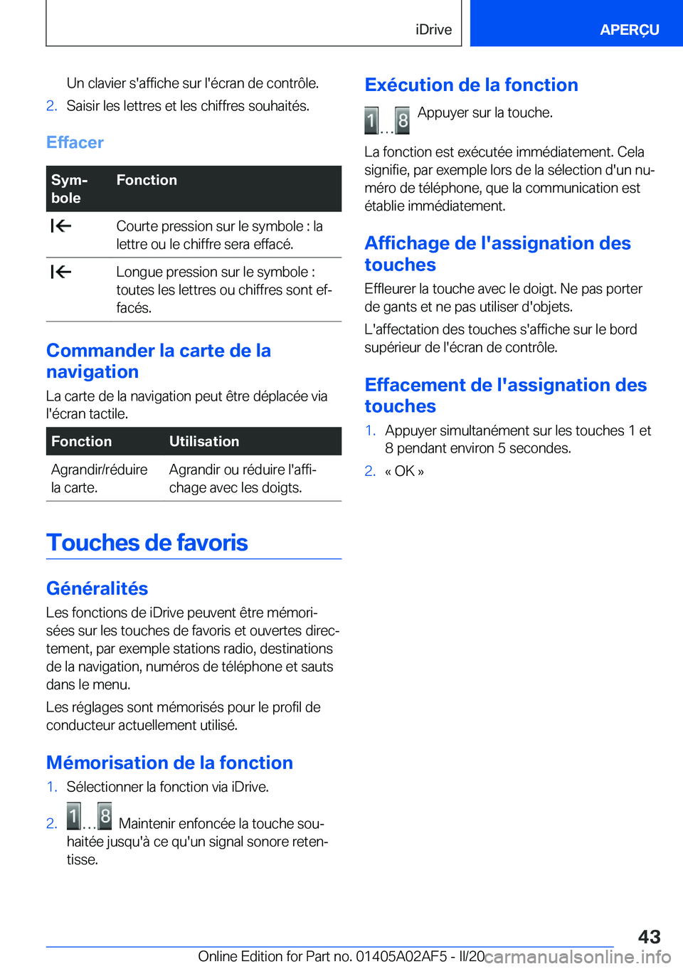BMW X1 2020  Notices Demploi (in French) �U�n��c�l�a�v�i�e�r��s�'�a�f�f�i�c�h�e��s�u�r��l�'�é�c�r�a�n��d�e��c�o�n�t�r�