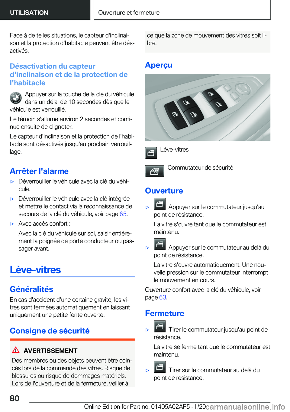 BMW X1 2020  Notices Demploi (in French) �F�a�c�e��