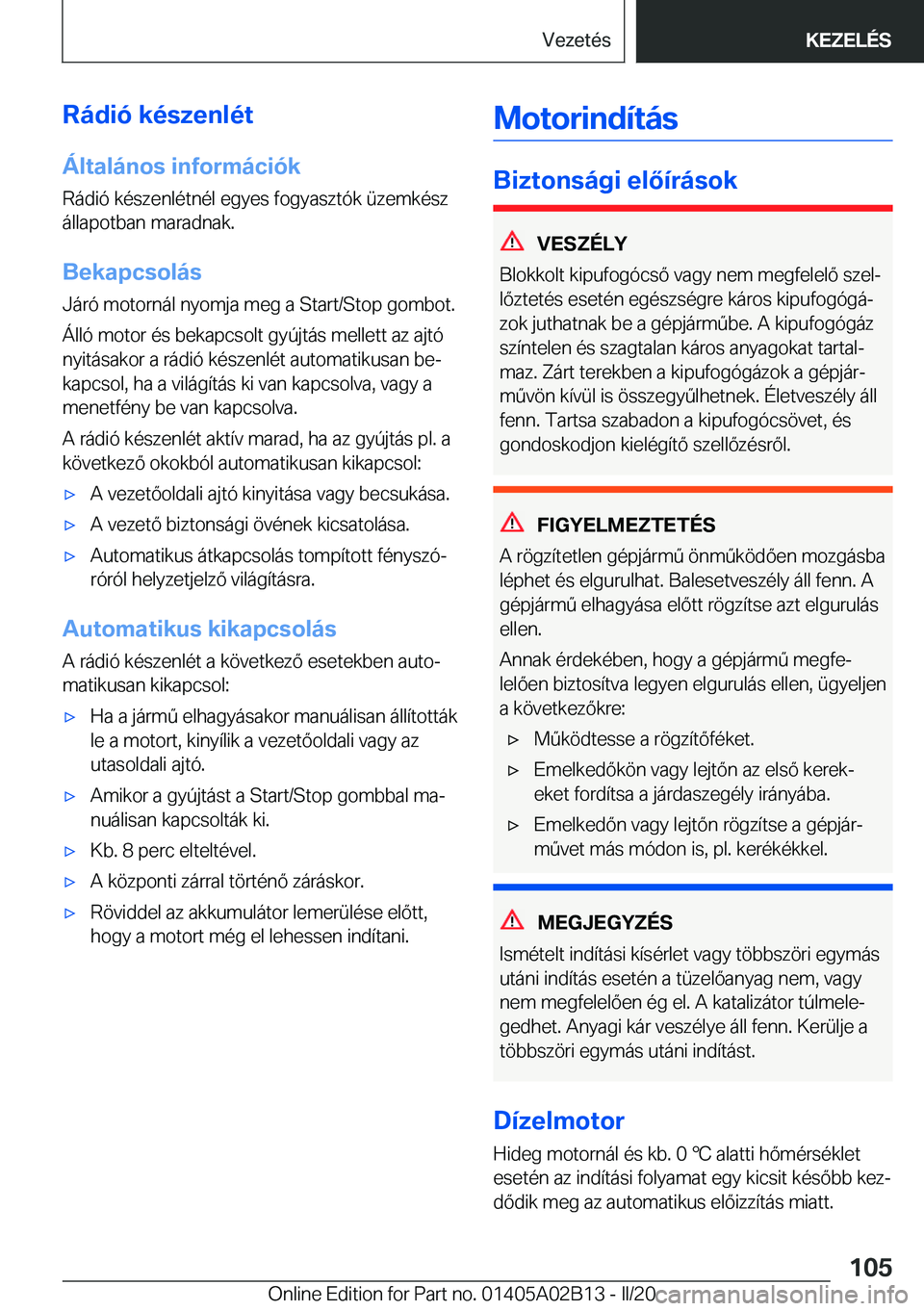 BMW X1 2020  Kezelési útmutató (in Hungarian) �R�