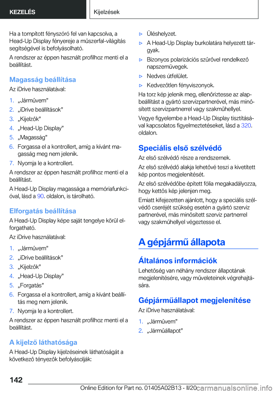 BMW X1 2020  Kezelési útmutató (in Hungarian) �H�a��a��t�o�m�p�