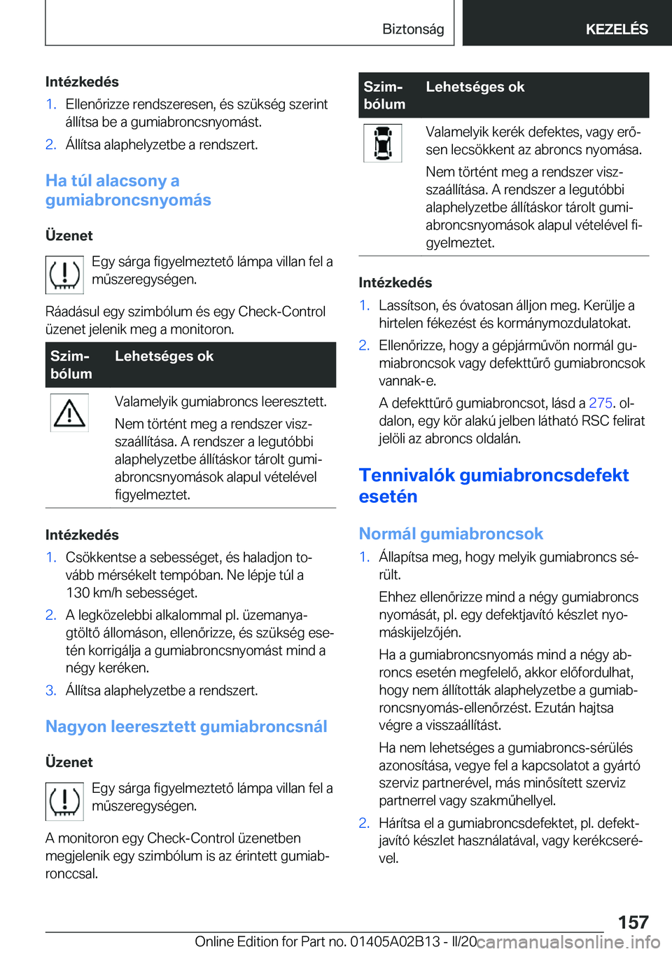 BMW X1 2020  Kezelési útmutató (in Hungarian) �I�n�t�