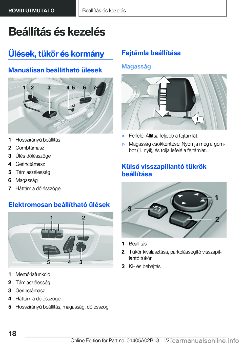 BMW X1 2020  Kezelési útmutató (in Hungarian) �B�e�