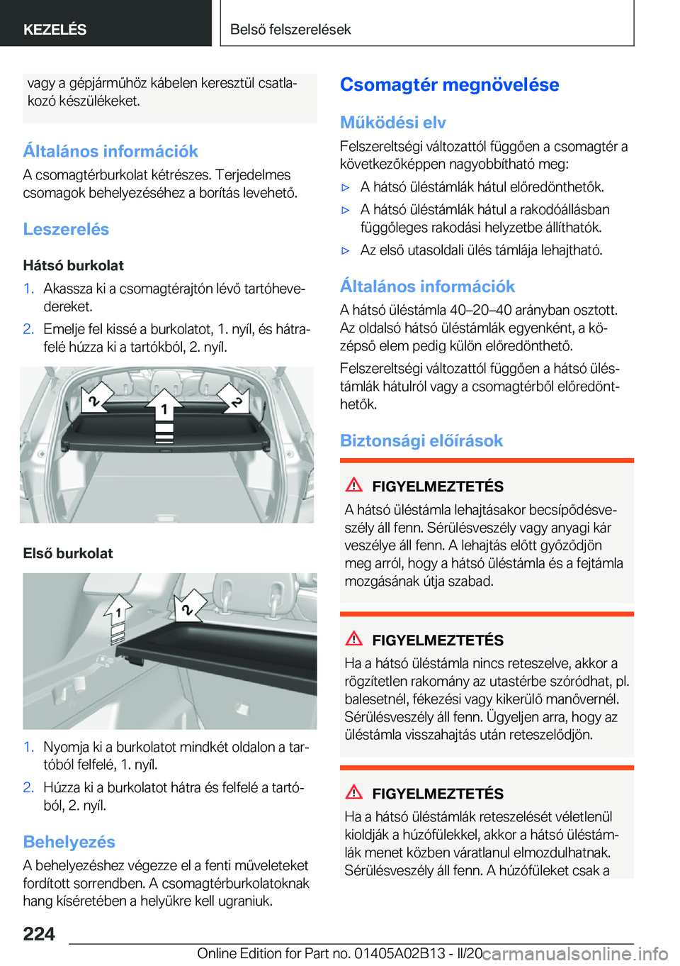 BMW X1 2020  Kezelési útmutató (in Hungarian) �v�a�g�y��a��g�