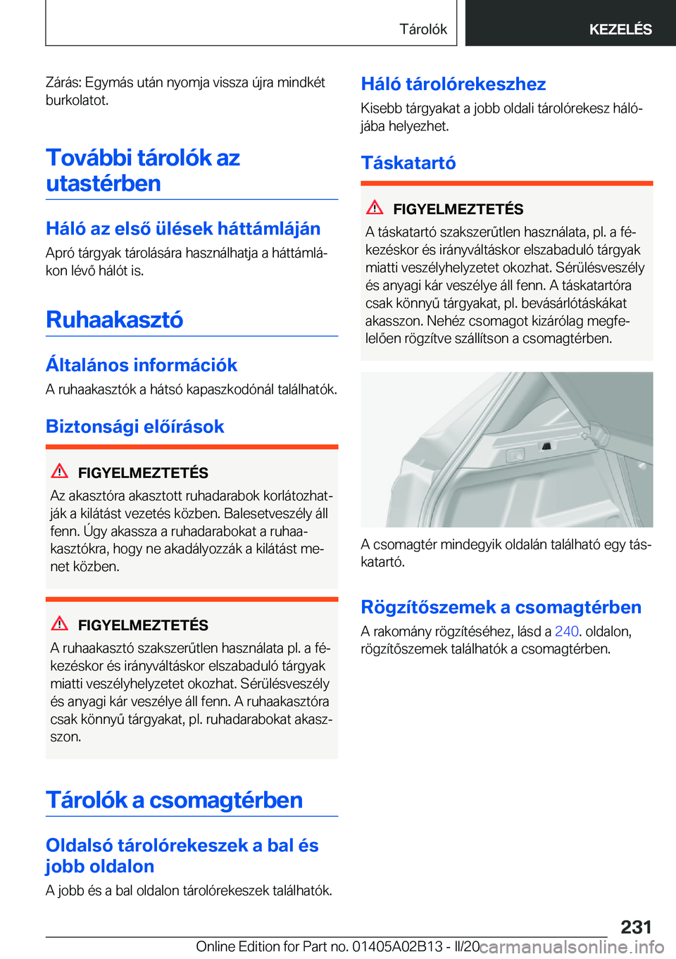 BMW X1 2020  Kezelési útmutató (in Hungarian) �Z�