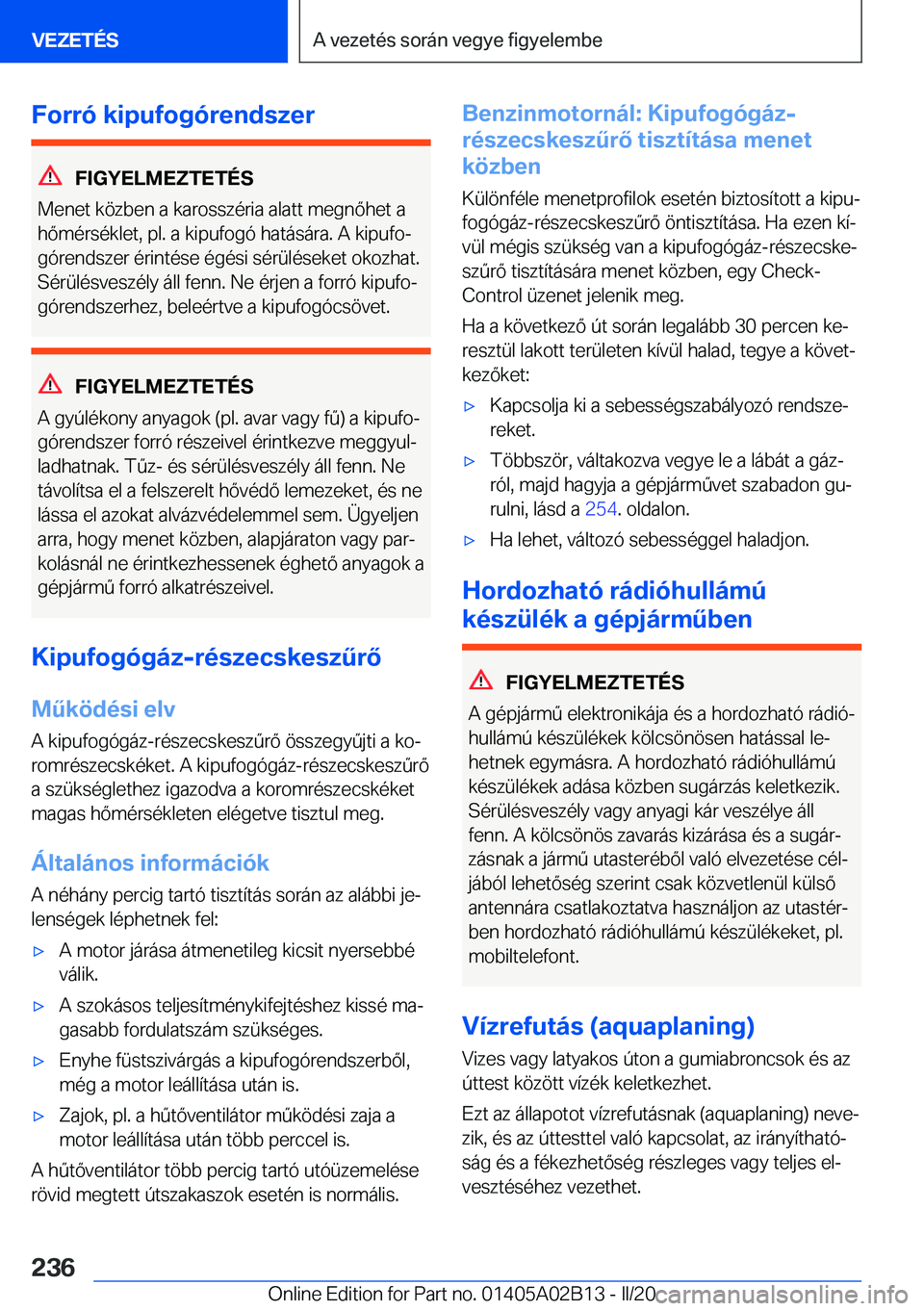 BMW X1 2020  Kezelési útmutató (in Hungarian) �F�o�r�r�