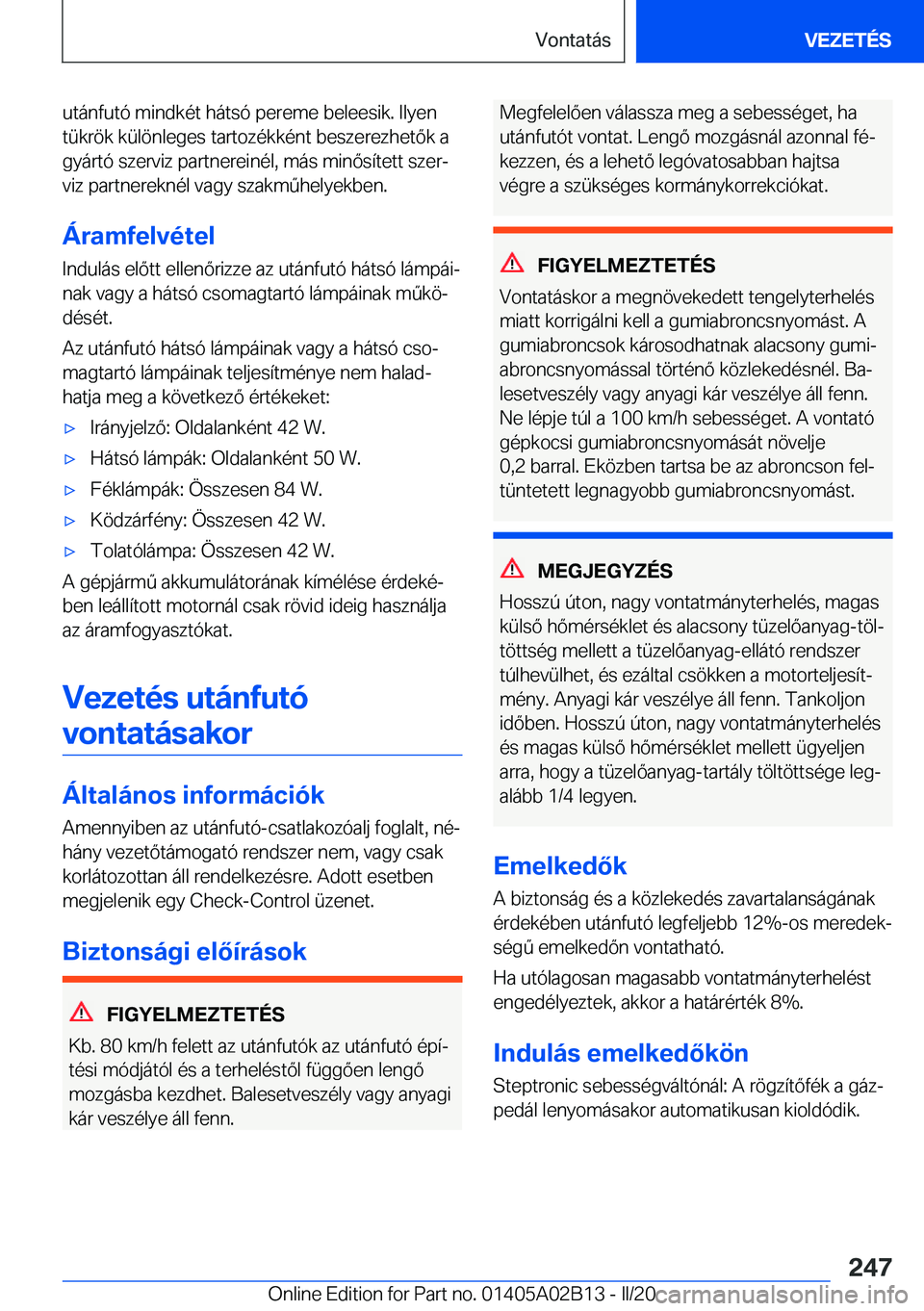BMW X1 2020  Kezelési útmutató (in Hungarian) �u�t�