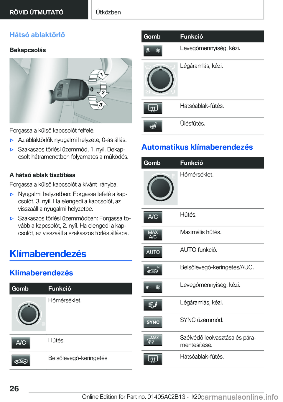 BMW X1 2020  Kezelési útmutató (in Hungarian) �H�