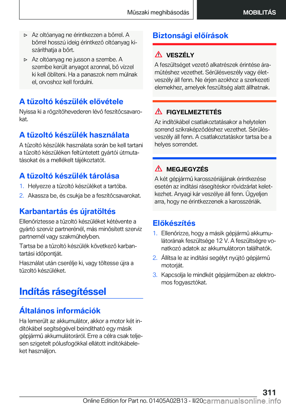 BMW X1 2020  Kezelési útmutató (in Hungarian) x�A�z��o�l�t�