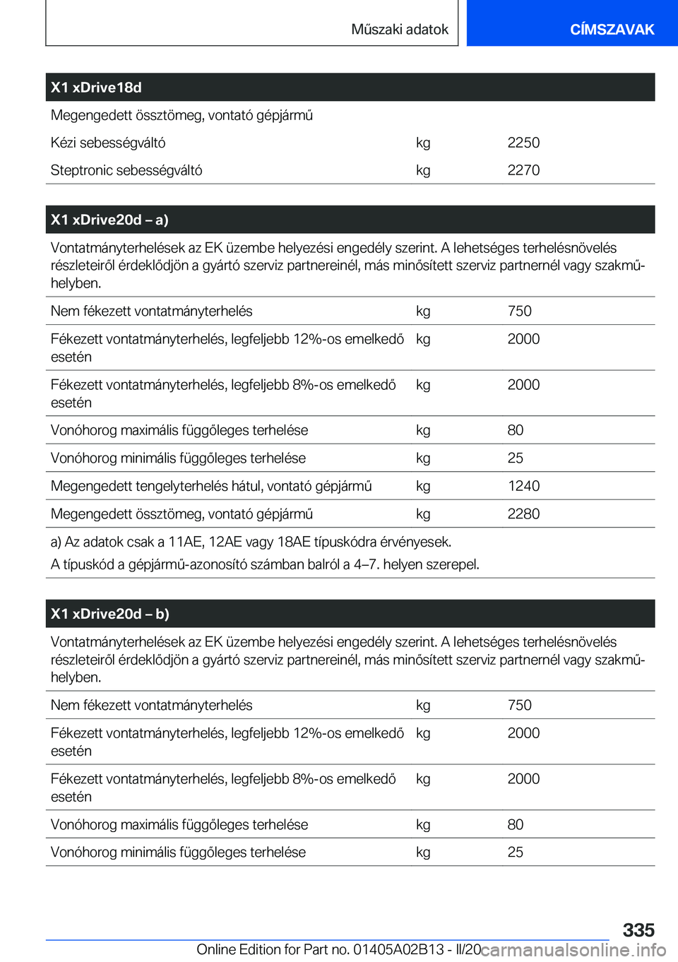BMW X1 2020  Kezelési útmutató (in Hungarian) �X�1��x�D�r�i�v�e�1�8�d�M�e�g�e�n�g�e�d�e�t�t��