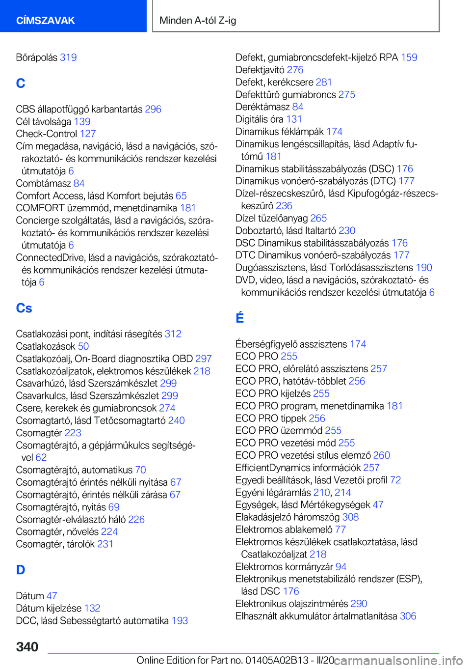 BMW X1 2020  Kezelési útmutató (in Hungarian) �B�