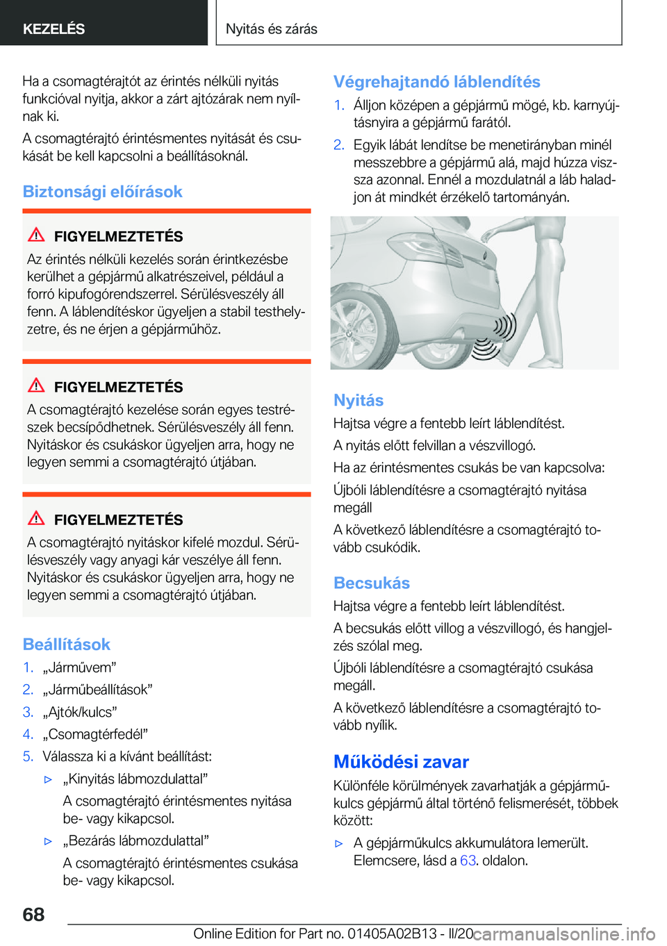 BMW X1 2020  Kezelési útmutató (in Hungarian) �H�a��a��c�s�o�m�a�g�t�