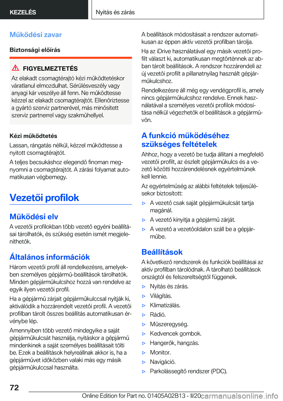 BMW X1 2020  Kezelési útmutató (in Hungarian) �M2�k�
