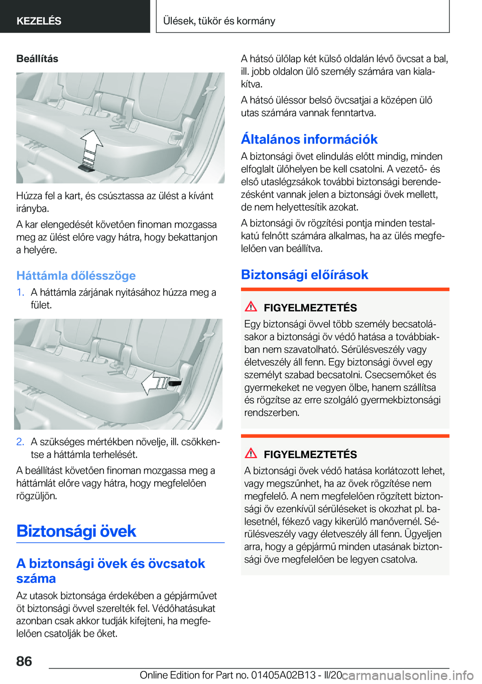 BMW X1 2020  Kezelési útmutató (in Hungarian) �B�e�
