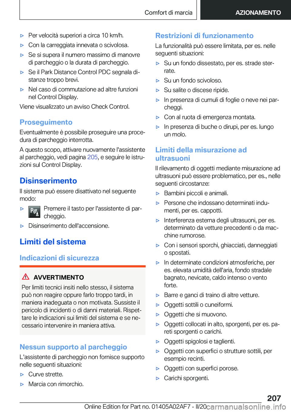 BMW X1 2020  Libretti Di Uso E manutenzione (in Italian) 'x�P�e�r��v�e�l�o�c�i�t�