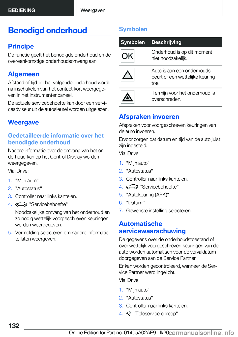 BMW X1 2020  Instructieboekjes (in Dutch) �B�e�n�o�d�i�g�d��o�n�d�e�r�h�o�u�d
�P�r�i�n�c�i�p�e
�D�e��f�u�n�c�t�i�e��g�e�e�f�t��h�e�t��b�e�n�o�d�i�g�d�e��o�n�d�e�r�h�o�u�d��e�n��d�e �o�v�e�r�e�e�n�k�o�m�s�t�i�g�e��o�n�d�e�r�h�o�u�d�s�