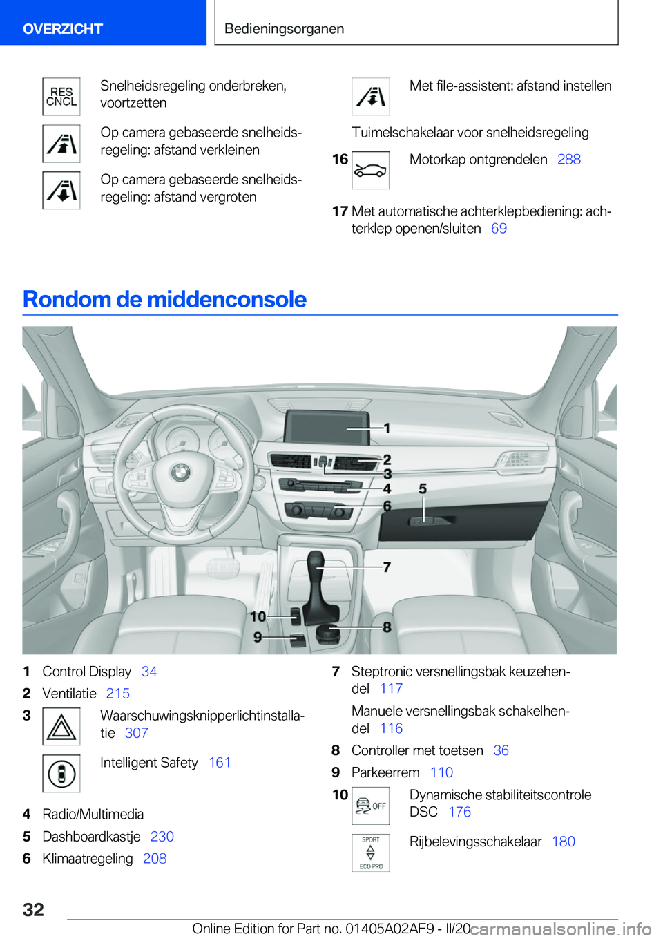 BMW X1 2020  Instructieboekjes (in Dutch) �S�n�e�l�h�e�i�d�s�r�e�g�e�l�i�n�g��o�n�d�e�r�b�r�e�k�e�n�,
�v�o�o�r�t�z�e�t�t�e�n�O�p��c�a�m�e�r�a��g�e�b�a�s�e�e�r�d�e��s�n�e�l�h�e�i�d�sj
�r�e�g�e�l�i�n�g�:��a�f�s�t�a�n�d��v�e�r�k�l�e�i�n�e