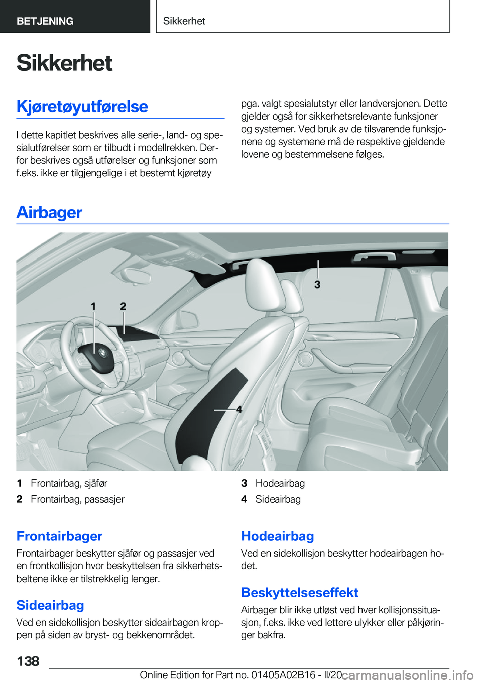 BMW X1 2020  InstruksjonsbØker (in Norwegian) �S�i�k�k�e�r�h�e�t�K�j�