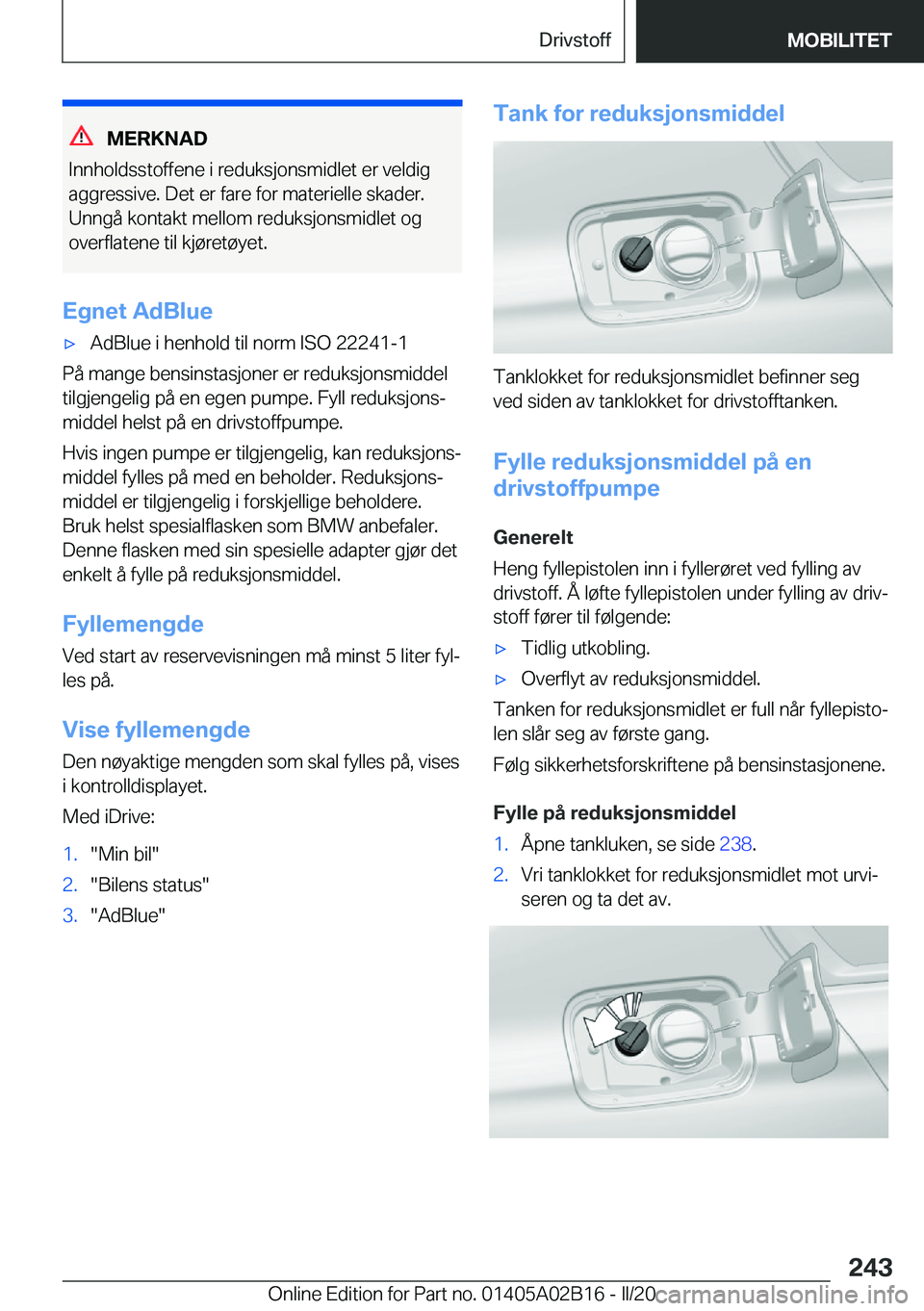 BMW X1 2020  InstruksjonsbØker (in Norwegian) �M�E�R�K�N�A�D
�I�n�n�h�o�l�d�s�s�t�o�f�f�e�n�e��i��r�e�d�u�k�s�j�o�n�s�m�i�d�l�e�t��e�r��v�e�l�d�i�g
�a�g�g�r�e�s�s�i�v�e�.��D�e�t��e�r��f�a�r�e��f�o�r��m�a�t�e�r�i�e�l�l�e��s�k�a�d�e�r�.
�