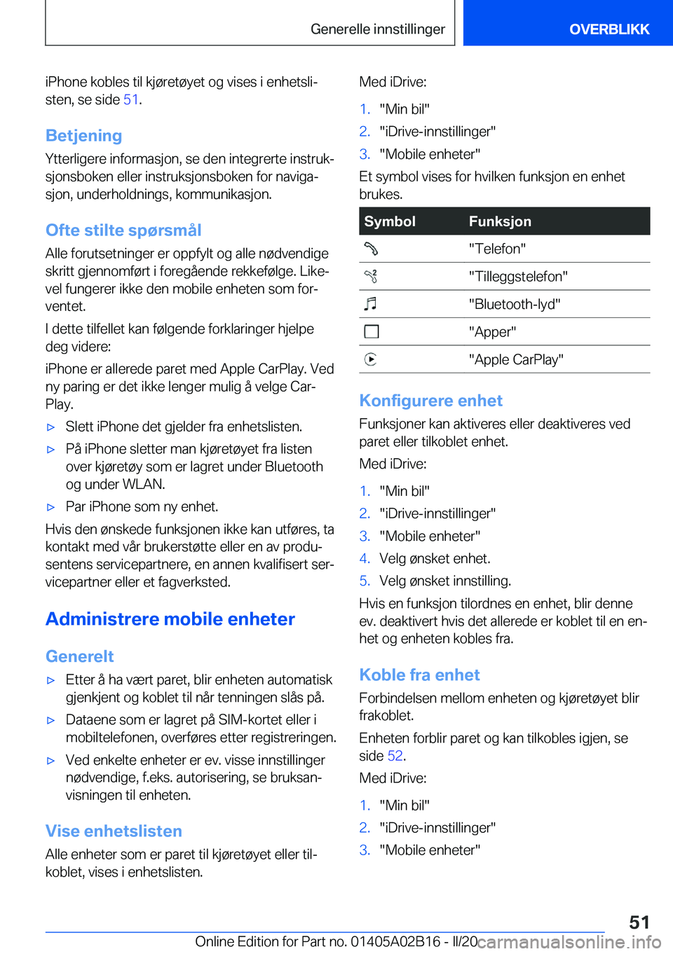 BMW X1 2020  InstruksjonsbØker (in Norwegian) �i�P�h�o�n�e��k�o�b�l�e�s��t�i�l��k�j�
