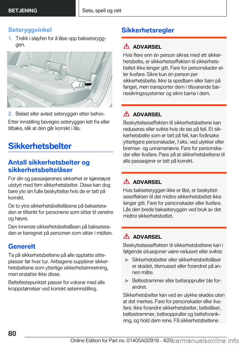 BMW X1 2020  InstruksjonsbØker (in Norwegian) �S�e�t�e�r�y�g�g�v�i�n�k�e�l�1�.�T�r�e�k�k��i��s�l�