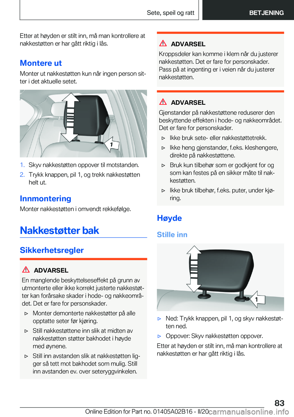 BMW X1 2020  InstruksjonsbØker (in Norwegian) �E�t�t�e�r��a�t��h�