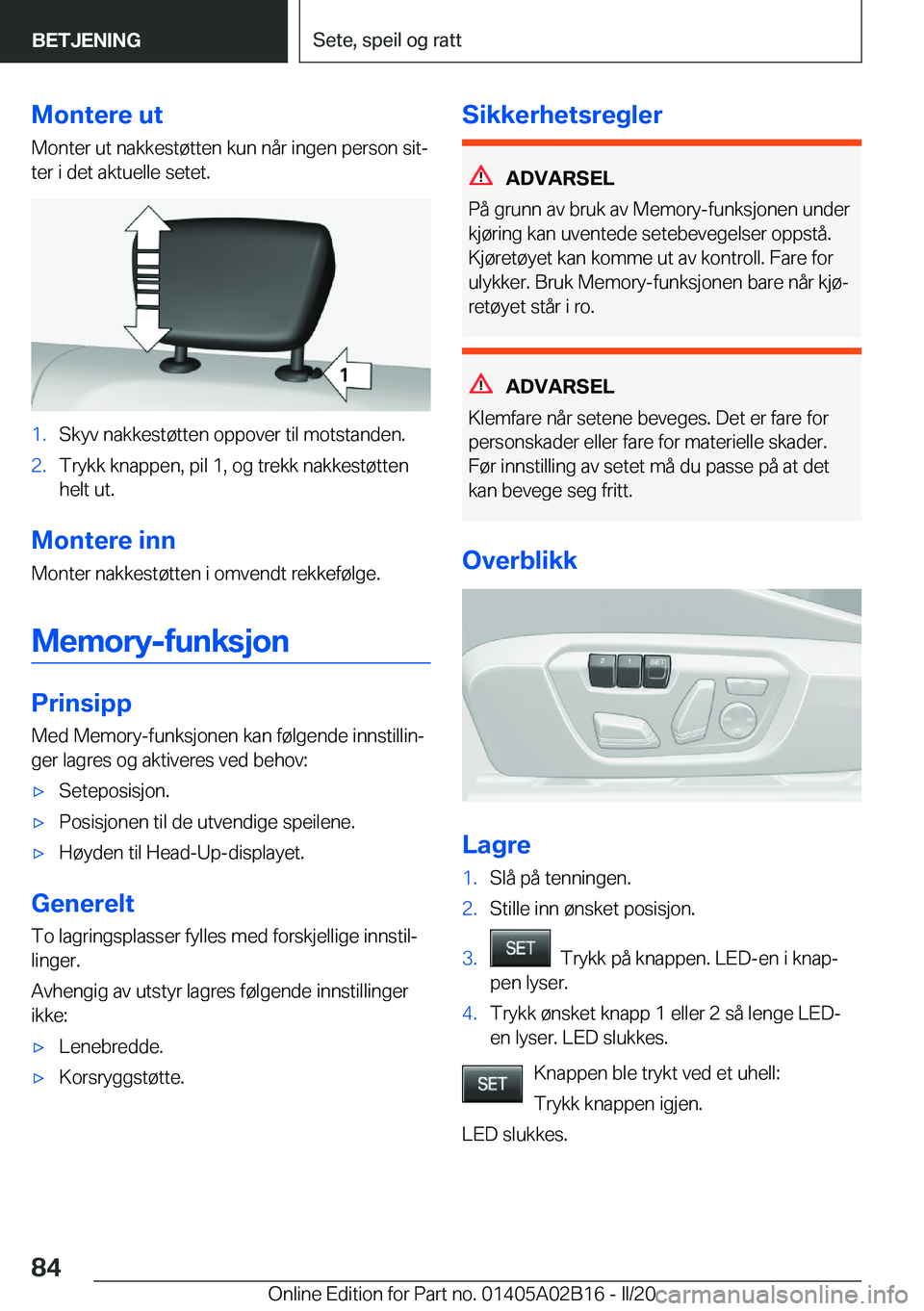 BMW X1 2020  InstruksjonsbØker (in Norwegian) �M�o�n�t�e�r�e��u�t
�M�o�n�t�e�r��u�t��n�a�k�k�e�s�t�