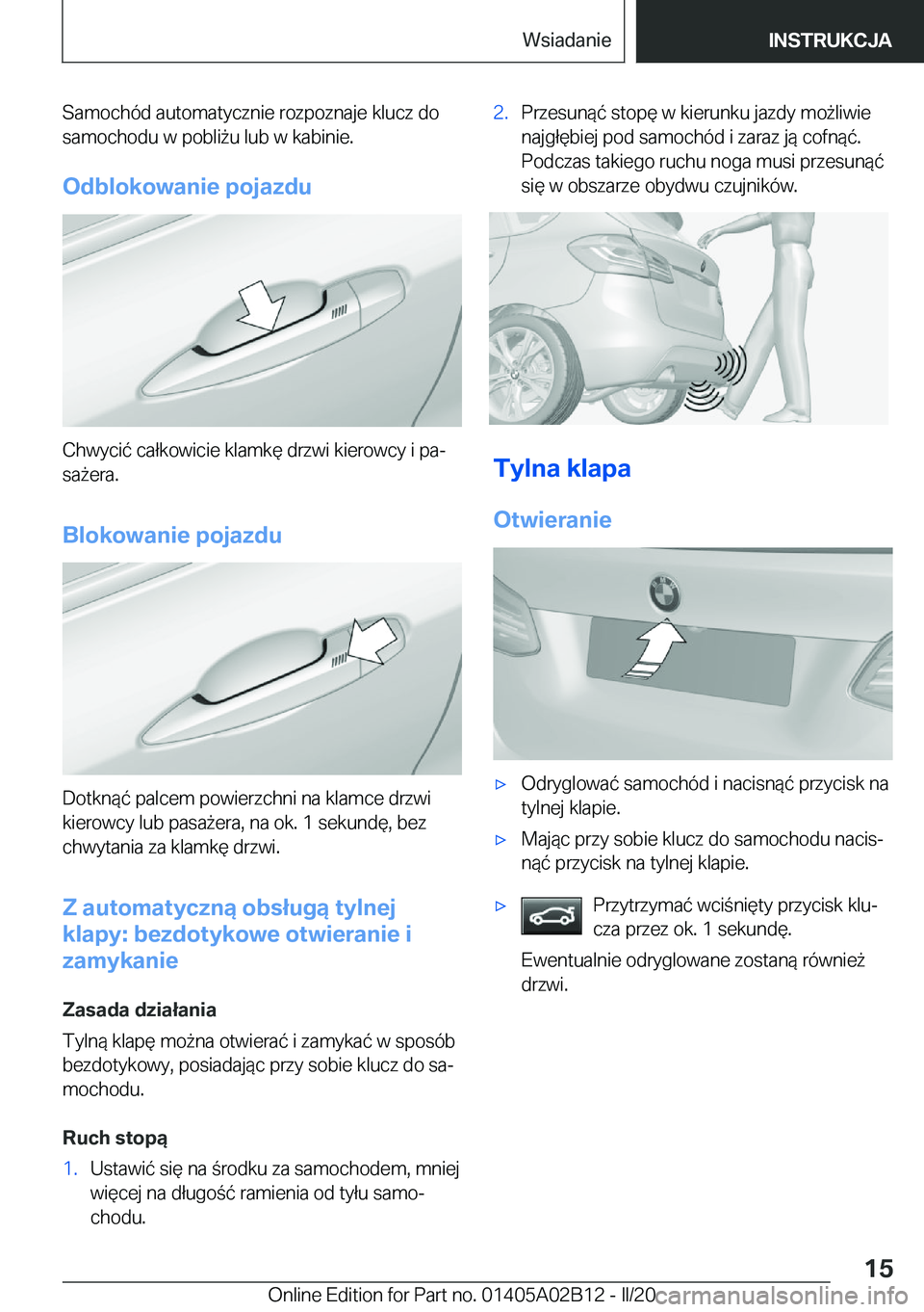 BMW X1 2020  Instrukcja obsługi (in Polish) �S�a�m�o�c�h�