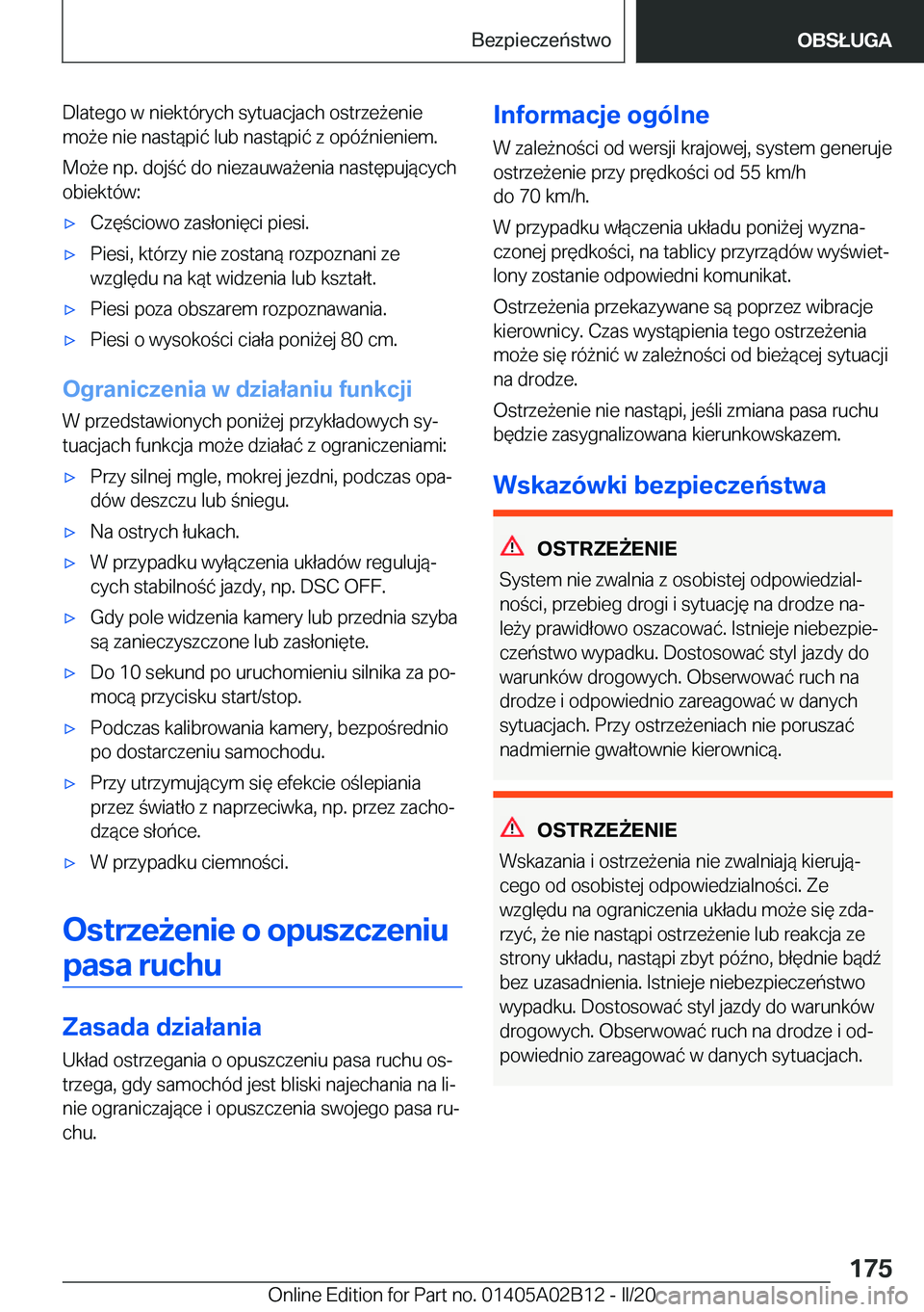 BMW X1 2020  Instrukcja obsługi (in Polish) �D�l�a�t�e�g�o��w��n�i�e�k�t�