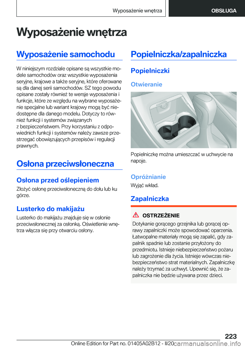 BMW X1 2020  Instrukcja obsługi (in Polish) �W�y�p�o�s�a9�e�n�i�e��w�n�