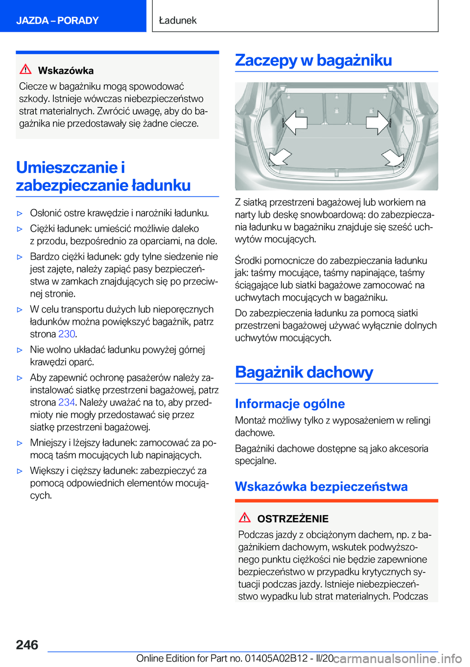 BMW X1 2020  Instrukcja obsługi (in Polish) �W�s�k�a�z�