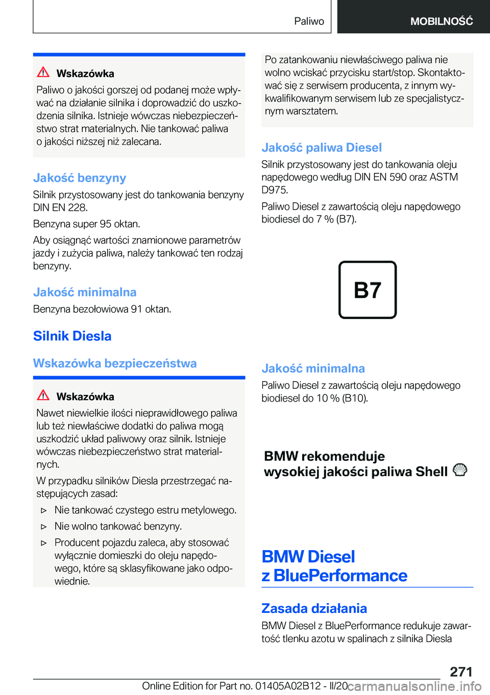 BMW X1 2020  Instrukcja obsługi (in Polish) �W�s�k�a�z�