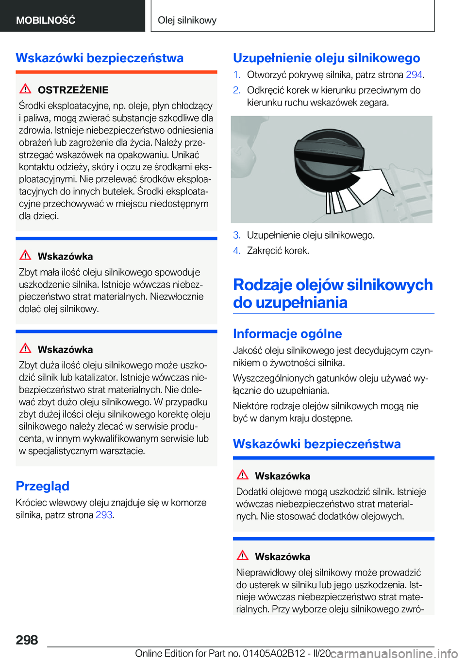 BMW X1 2020  Instrukcja obsługi (in Polish) �W�s�k�a�z�