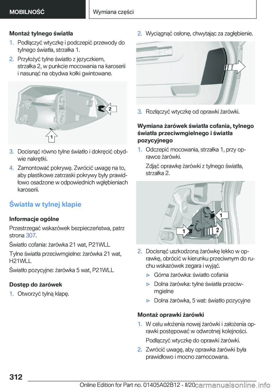 BMW X1 2020  Instrukcja obsługi (in Polish) �M�o�n�t�a9��t�y�l�n�e�g�o��w�i�a�t�ł�a�1�.�P�o�d�ł�