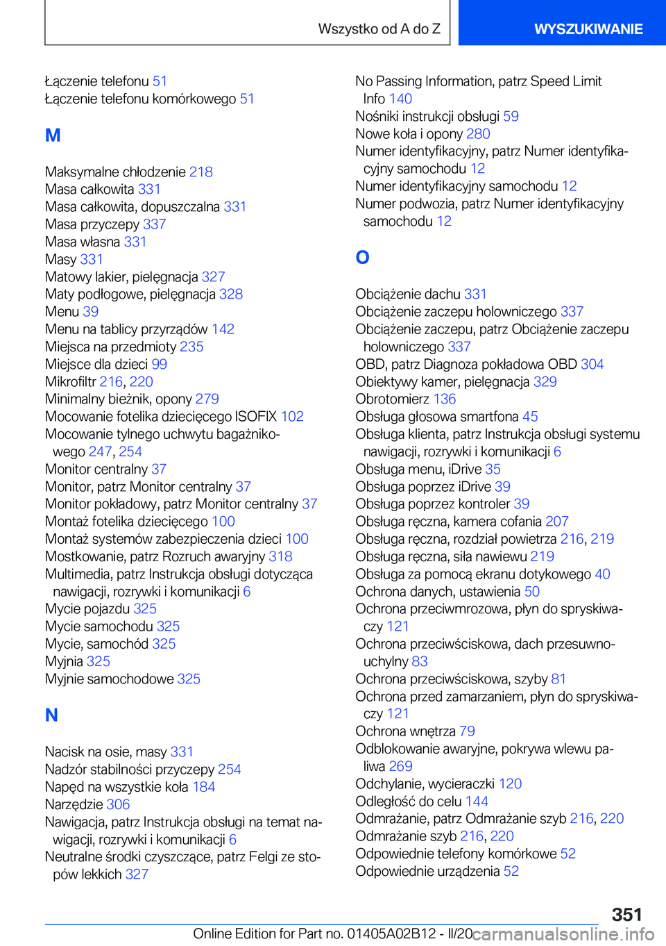 BMW X1 2020  Instrukcja obsługi (in Polish) �Ł�