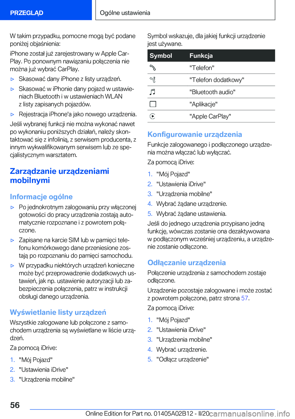 BMW X1 2020  Instrukcja obsługi (in Polish) �W��t�a�k�i�m��p�r�z�y�p�a�d�k�u�,��p�o�m�o�c�n�e��m�o�g�