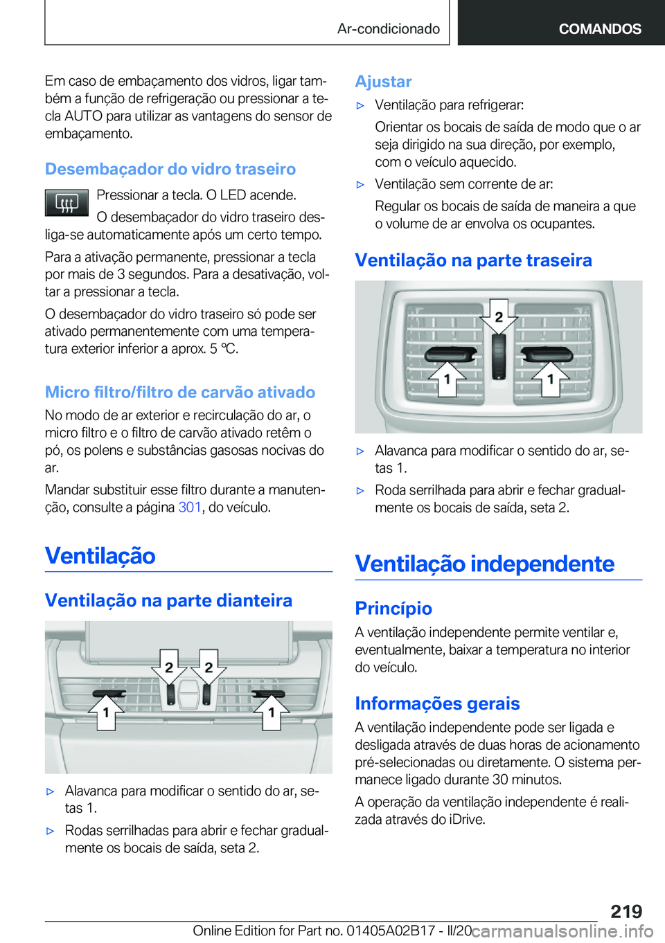 BMW X1 2020  Manual do condutor (in Portuguese) �E�m��c�a�s�o��d�e��e�m�b�a�